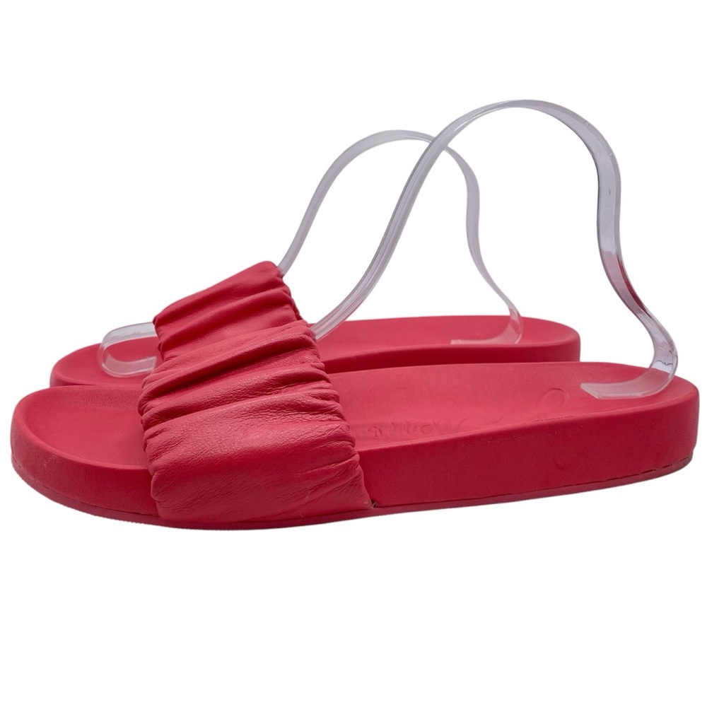 J. Crew Womens Shoes Pacific Sandals 10 Pink Scrunchie Strap Slide Flat Casual - Picture 10 of 10